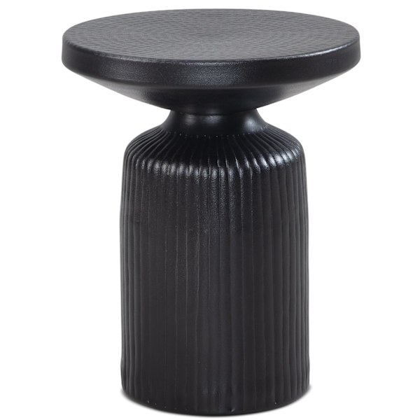 Rootz Modern Design Sidebord - Rundt bord - Elegant Lamellook - Håndlavet - Pulverlakeret aluminium - 40cm x 40cm x 50cm