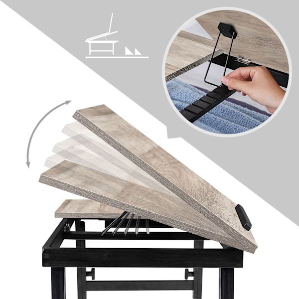 Rootz Bamboo Laptopställ - Greige Desk Riser - Justerbar höjd - Lätt - Miljövänligt - 55 cm x 35 cm x 23 cm