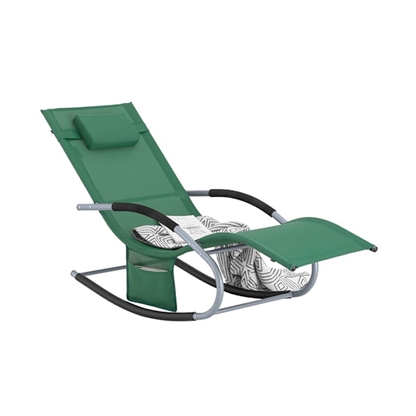 Rootz Garden Lounger - Solstol - Solstol - Syntetfiber som andas - Avtagbar kudde - Integrerade sidofickor - Mjuka EVA-armstöd - 150 kg Lastkapacitet