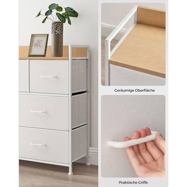 Rootz White Oak kommode - Soveværelsesorganisering - Opbevaringsskuffer - Spånplade - 28,5 cm x 98 cm x 85 cm