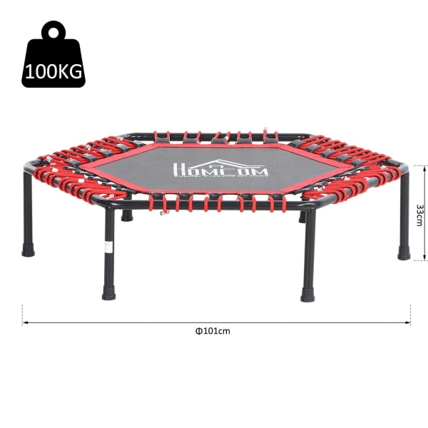 Rootz Trampolin Fitness - Rood - Staal, Pp - 39,76 cm x 39,76 cm