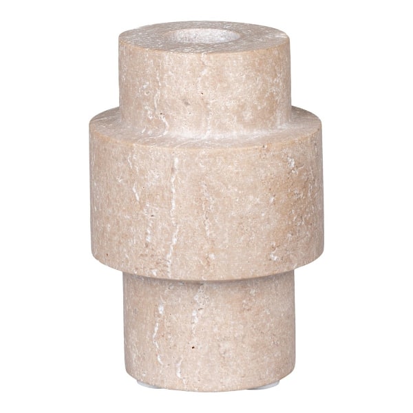 Rootz travertinljushållare - natursten - beige dekor accent - förbättrar atmosfären - Ø7x10cm