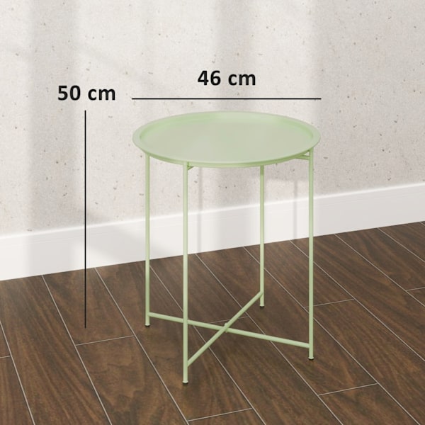 Rootz Round Garden Table - Terrace Table - Steel Exterior Table - Fjernelig bakke - Foldbart design - Ø46 x 50 cm
