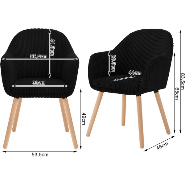 Rootz spisestuestole Sæt med 2 - Polstrede stole - Lænestole - K