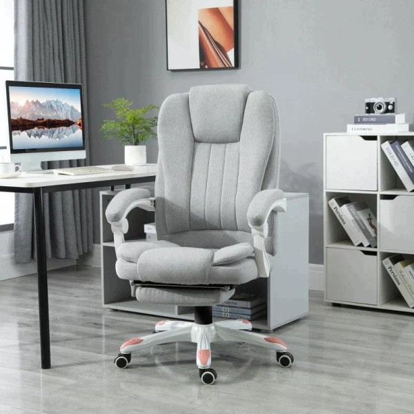 Rootz Office Chair - Massage Chair - Gaming Chair - Polyester- Grey - 66 x 63 x 107-115 cm