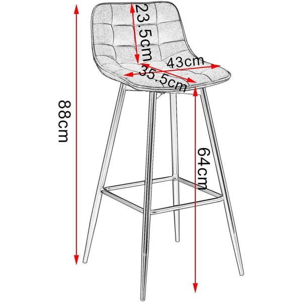 Rootz Barpall - Designerbarstol - Bänkpall med fotstöd - Imitera