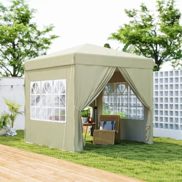 Rootz Pop Up Gazebo Tent - Garden Pavilion - Foldbar Canopy - UPF50+ UV Protection - 248L X 248W X 270H CM - Grönt