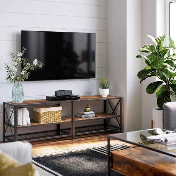 Rootz Tv-møbler - Tv-møbler - Tv-skab Industrielt - Sofabord - Brun/Sort - 160 x 39,2 x 50 cm (LxBxH)