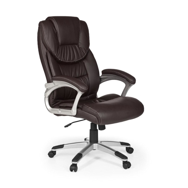 Rootz kontorsstol konstläder brunt ergonomisk med nackstöd - Des