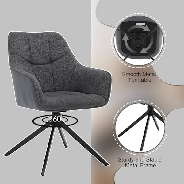 Rootz matstolsset - Snurrstol - Vadderat säte - 360° rotation - Chenille & Manchester - 58cm x 86cm x 63,5cm