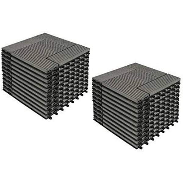 Rootz Premium WPC uteplatsplattor - Däckplattor - Sammankopplade golv - Hållbar och UV-beständig - Enkel installation - Mångsidig användning - 30 cm x