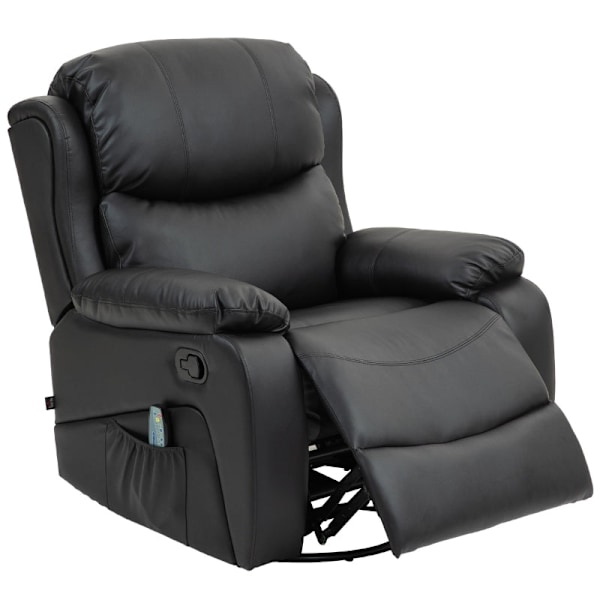 Rootz TV-lænestol med massagefunktion - Opvarmet biografstol - 360° rotation - Rocker Recliner - 8 massagepunkter - Tyk polstring - Fjernbetjening - 9