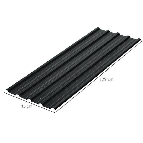 Rootz Sæt med 12 galvaniserede stålpaneler - Vejrbestandige ark - Metalbeklædning - Holdbar beskyttelse - 129L x 45W cm