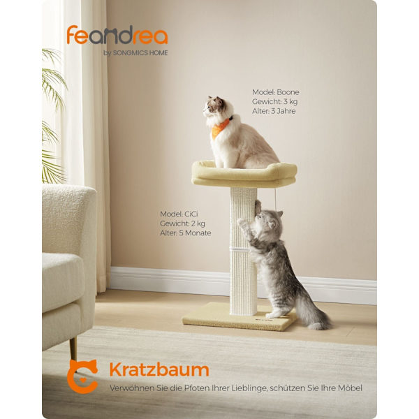Rootz Cat skrapstolpe - Kitty Scratcher - Sisalstolpe - Skyddar möbler - 60cm x 30cm x 40cm
