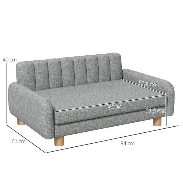 Rootz PawHut Hundeseng - Pet Lounger - Hundepude - Blød pude - Vaskbart betræk - Skridsikre fødder - 94W x 61D x 40H cm