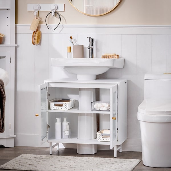 Rootz Base Cabinet - Badrumsskåp - förvaringsskåp - Space Saving Solution - 60x59x30cm - Passar modern inredning och döljer dräneringssystem