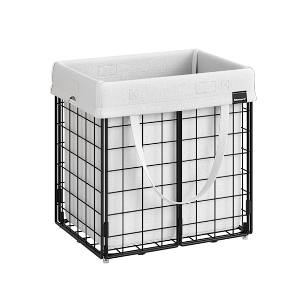 Rootz Vasketøjskurv - Tøjkurv - 50L Kapacitet - Med aftagelig og vaskbar vasketøjspose - 60cm x 40cm x 50cm