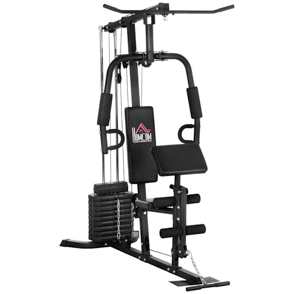 Rootz Multi-motion Gym Station - 45 Kg Vægtblok - Full Body Workout - Stål - Sort - 180 x 108 x 200 cm