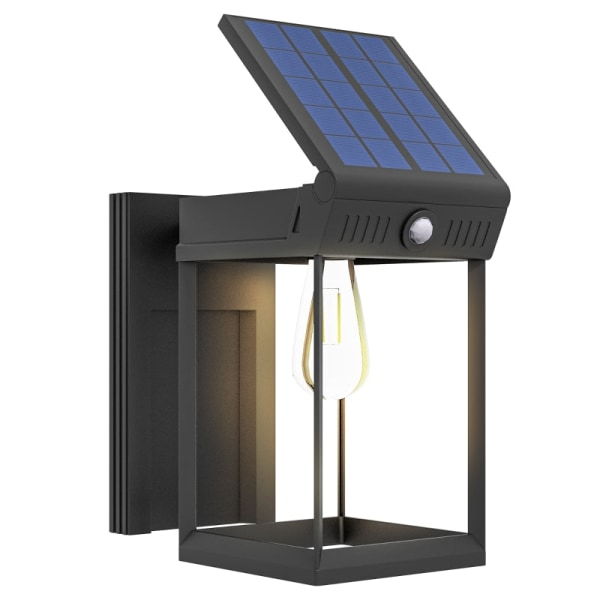 Rootz Garden Solar Light - Udendørs Light - Solar Lamp - Vejrbestandig - Bevægelsessensor - 14cm x 24cm x 24cm - Sort