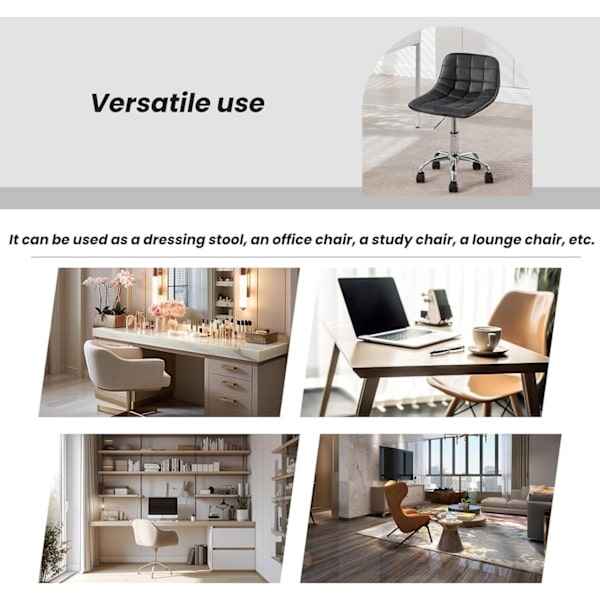 Rootz kontorspall - Ergonomisk arbetsstol - Snurrstol - Sammetskomfort - Justerbar höjd - Hållbar konstruktion - 43cm x 60-67,5cm x 50cm