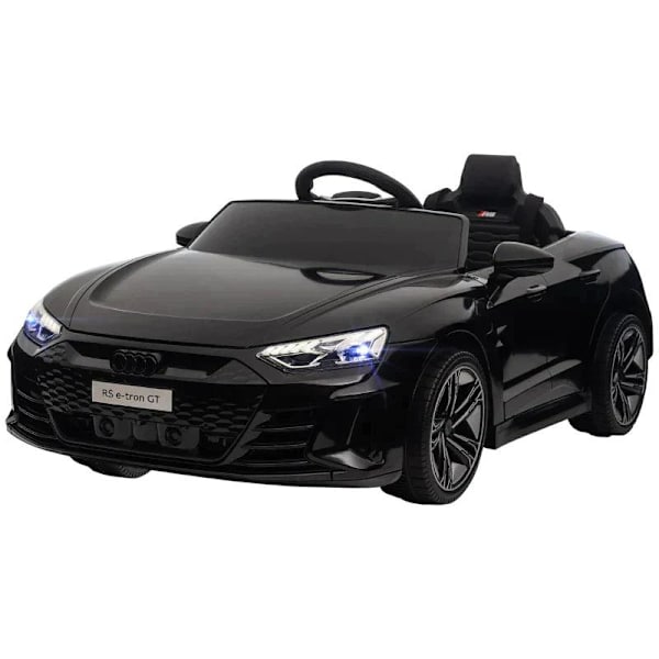 Rootz barnfordon - Barnbil - Elbil - Audi-licensierad - Med säkerhetsbälte - Fjärrkontroll - PP/metall - Svart - 103 x 58 x 41 cm
