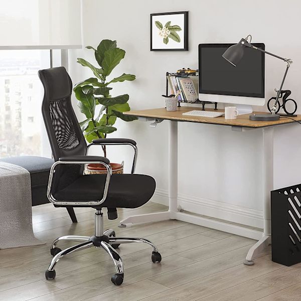 Rootz Kontorsstol - Snurrstol - Executive stol - Mesh - Svankstöd - Justerbar i höjdled - Ergonomisk - Svart - 60 x 53 x 113-123 cm