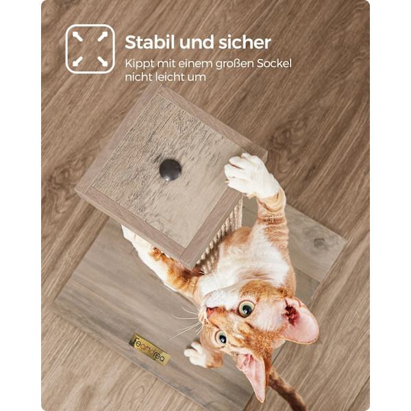 Rootz Skrapstolpe Cat Tree - Cat Scratcher - Cat Climbing Tower - Spånskivakonstruktion - Sisal Rep - 38cm x 38cm x 73cm
