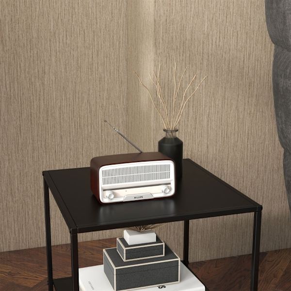 Rootz Industrial Design Sidebord - Sofabord - Sengebord - 2 niveauer af opbevaring - Robust stålramme - 40cm x 40cm x 45cm