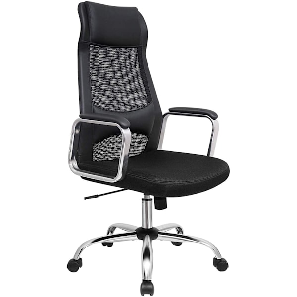 Rootz Kontorsstol - Snurrstol - Executive stol - Mesh - Svankstöd - Justerbar i höjdled - Ergonomisk - Svart - 60 x 53 x 113-123 cm