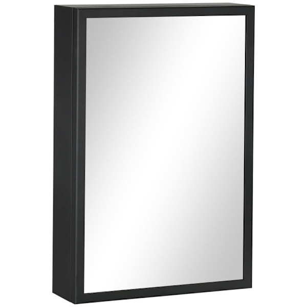 Rootz spejlskab - Vægmonteret organisering - Badeværelsesopbevaring - Pladsbesparende - Rustfri hængsler - Rustfrit stål - 40cm x 12cm x 60cm