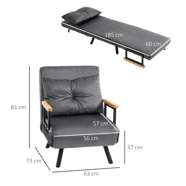 Rootz Relaxation Chair - Scandi Design Fåtölj - Lässtol - 5-nivå justerbart ryggstöd - Extra kudde - Stålram - 63W x 73D x 81H cm