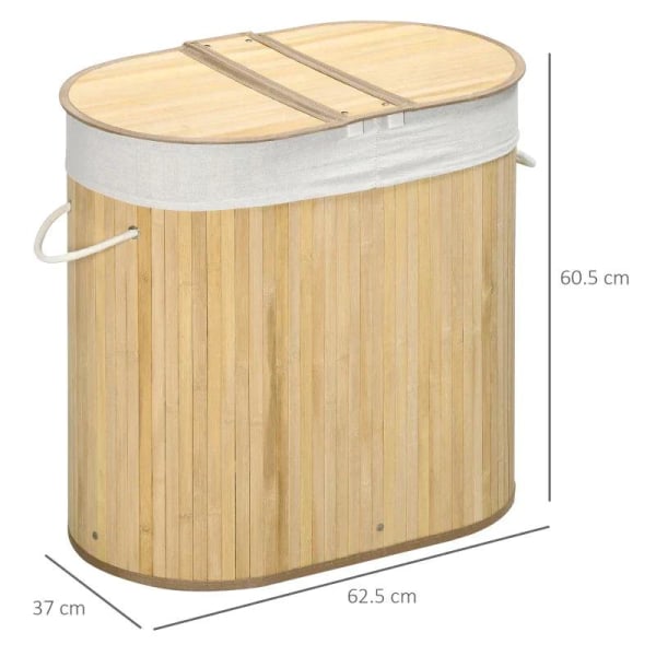 Rootz Vasketøjskurv - Bambus Vasketøjskurv Med Låg - Vasketøjsbæ