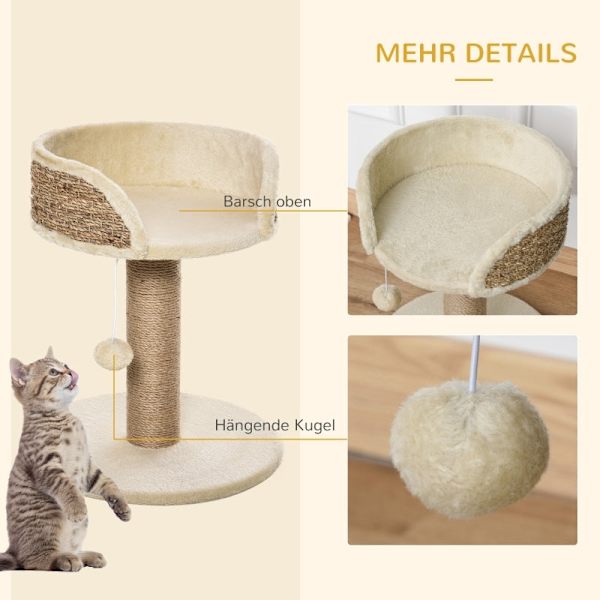 Rootz PawHut skrapstolpe Kattsäng - Kattsäng - Feline Play Station - Ultimate Comfort - Högsäkerhetsvägg - Slitstark juteskrapstolpe - 40cm x 40cm x 4