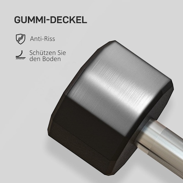 Rootz Square Hantlar Set - Icke-rullande hantlar - Gummibelagd - Metallkärna - Halkfritt handtag - Utrymmesbesparande - 25L x 9,5W x 9,5H cm