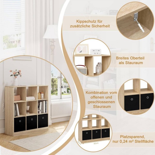 Rootz Modern Cube Hylla - Bokhylla - Förvaringsorganisator - Gott om utrymme - Hållbar & vattenavvisande - Säker & Stabil - 80cm x 86,5cm x 30cm