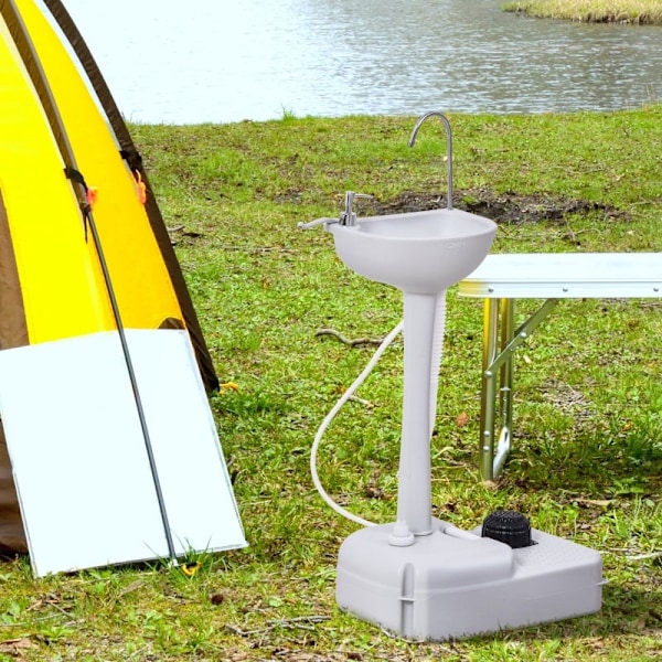 Rootz bærbar udendørs håndvask - Mobil vask - Campingvask - Integreret sæbedispenser - 51 cm x 33,5 cm x 103 cm