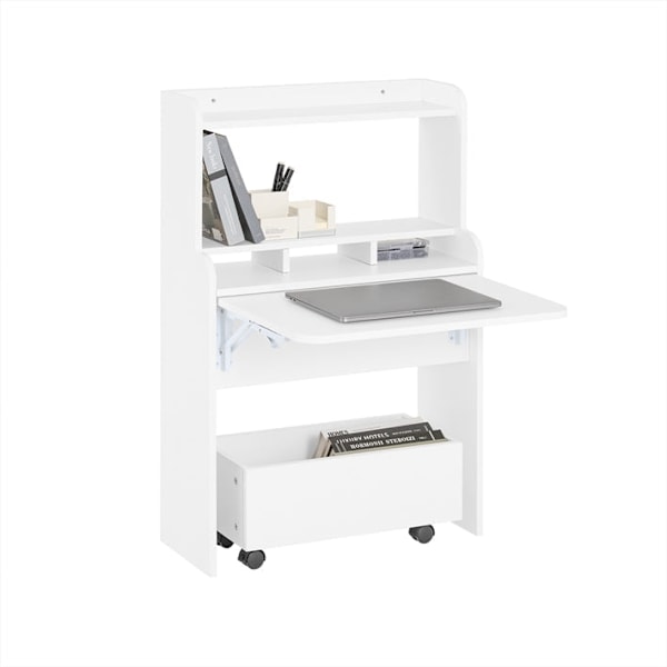 Rootz multifunktionell skrivbord - hylla - bärbar dator skrivbord - rymdsparare - 64x98x64cm, hopfällbar till 64x98x25cm