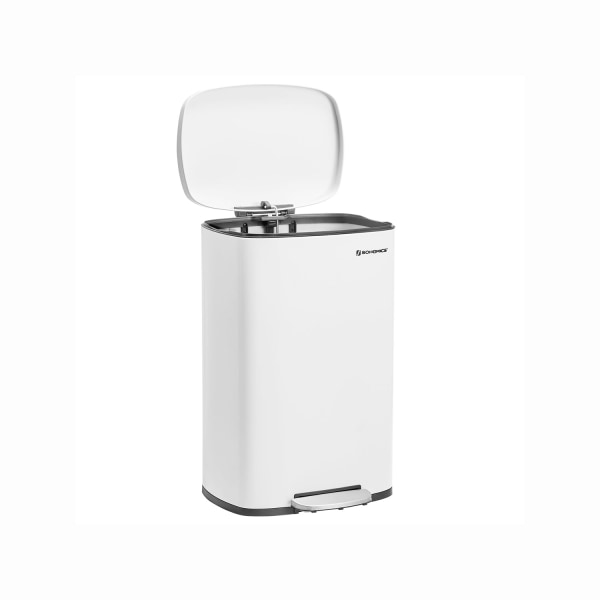 Rootz 50L pedalbehållare - Papperskorgen - Avfallsbehållare - Stålkonstruktion - Långsamt stängande lock - Avtagbar innerhink - 42,4 cm x 32 cm x 65 c