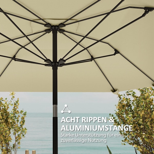 Rootz 2,33m Parasol -sateenvarjo - Terassi -näyttö - Sun Shade - UV -suojaus - 2,33m x 2,33m x 2,4m