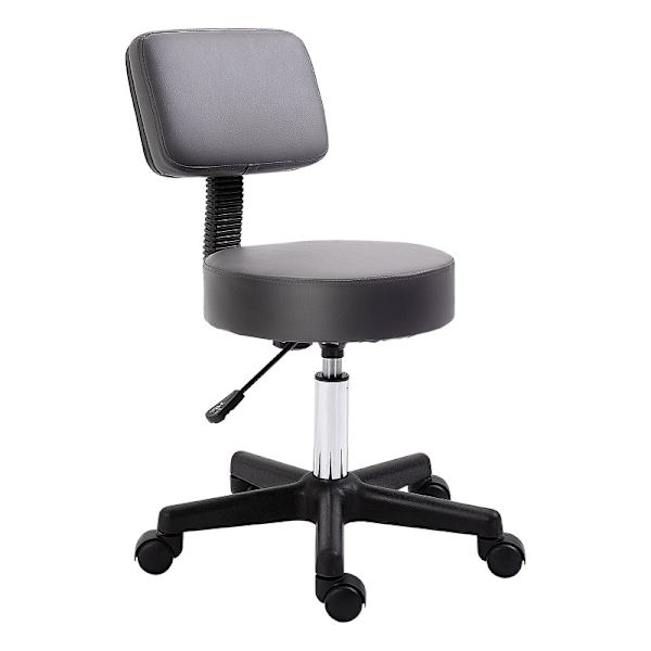 Rootz Round Salon Pall - Massagepall - Skönhetsstol - Höjdjusterbar - 35cm x 72-84cm - Fuskläder - Grå