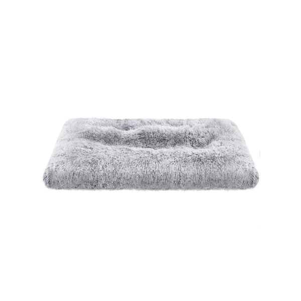 Rootz Hundeseng - Kæledyrspude - Hundepude - Kæledyrsmadras - Blød Hundeseng - Vaskbar Hundeseng - PV Plys - PP-fyld - Lysegrå - 80 x 50 cm (L x B)