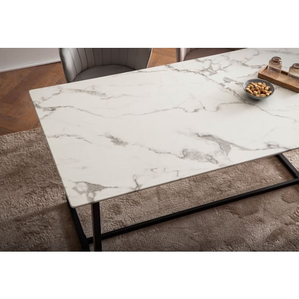 Rootz Stor spisebord - Rektangulær marmor Look Bord - Moderne spisebord - Sæder 8 - Robust design - 180 cm x 90 cm x 76 cm