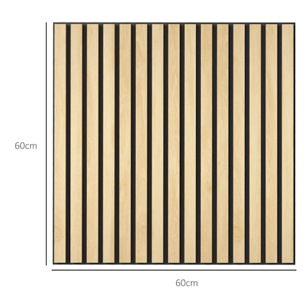 Rootz akustikpaneler - Ljudisolerande paneler - Naturligt trädesign - DIY lamellvägg - Bullerreducering - MDF & PET - 60 cm x 60 cm x 2,1 cm