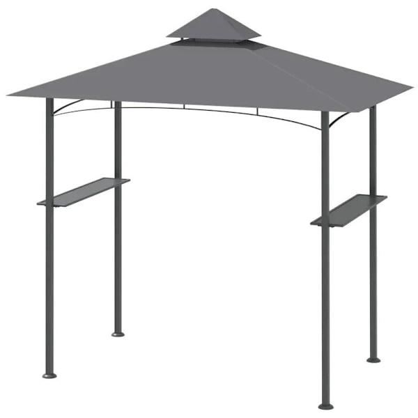 Rootz Gazebo - Grill Gazebo - Trädgårdstält - Balkong Gazebo - Flamskyddat dubbeltak - Grå - 245 x 148 x 252 cm