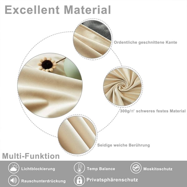 Rootz Luxury Velvet Mörkläggningsgardiner - Draperier - Fönsterbeklädnader - Högkvalitativ isolering - Optimal ljusblockering - Enkel installation - 1