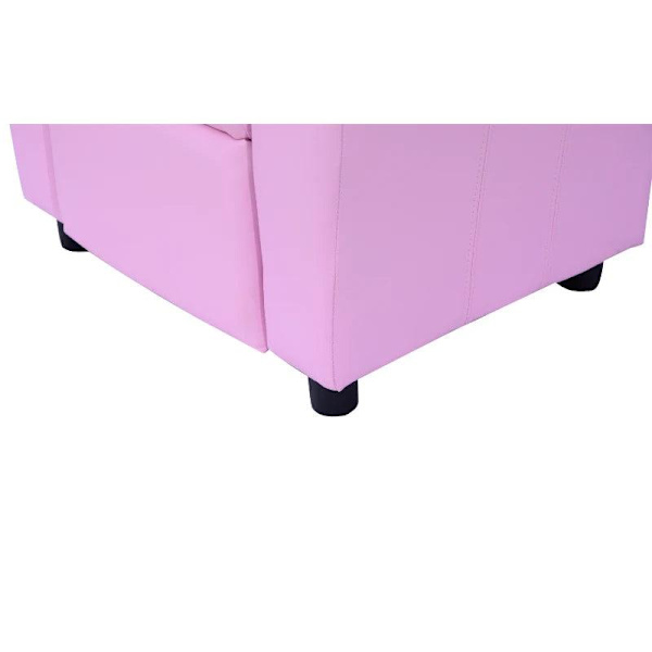 Rootz Barnfåtölj - Minifåtölj - Barnsoffa - Liggfåtölj - Liggfunktion - Inbyggd mugghållare - Rosa - 62 x 52 x 69 cm