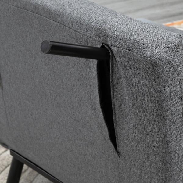 Rootz Foldeseng - Alsidig Sovesofa - Tilbagelænet ryglæn - Stålramme - Linnedlook - 75cm x 70cm x 75cm (Sofa) / 180cm x 75cm x 25cm (Senge)