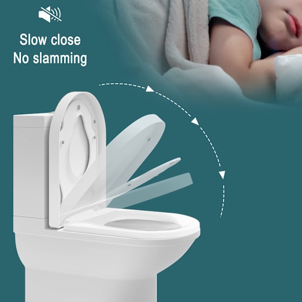 Rootz Family toiletsæde - WC Låg - Toiletdæksel - Badeværelse Top - Toiletskjold - Loo Cap - Potte lukning - Hell Weiss (Lys hvid) - 454x361mm