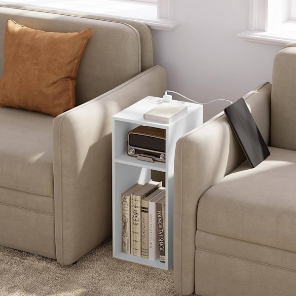 Rootz sengebord med strømskinne - Natbord - Ladestation - Opbevaringsplads - 25 cm x 60 cm x 30 cm