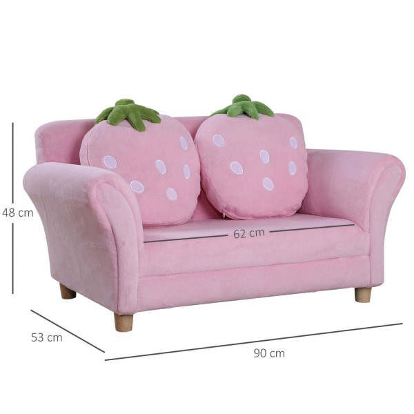 Rootz barnbänk - rosa, grön - trä, skum - 35,43 cm x 20,87 cm x